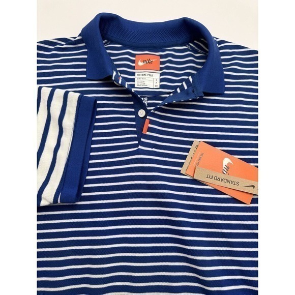 Nike Dri-Fit Blue Stripe Golf Polo Shirt AV4165-438 Small Standard Was $75‎ NWT - Picture 1 of 9